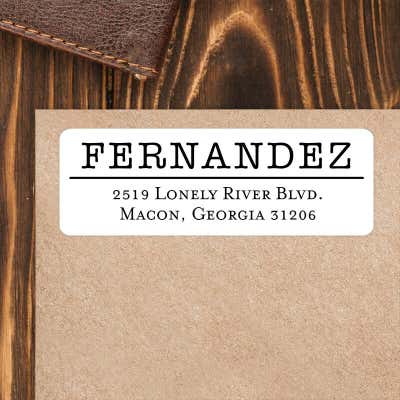 Modern Typewriter Serif Custom Address Labels [Sheet of 30 Labels] - alternate view