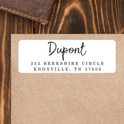 Brush Script Custom Address Labels [Sheet of 30 Labels] - alternate view