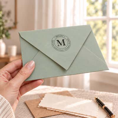 Clarke Large Initial Round Address Stamp - alternate view