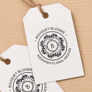 Custom logo impressions stamped onto hang tags