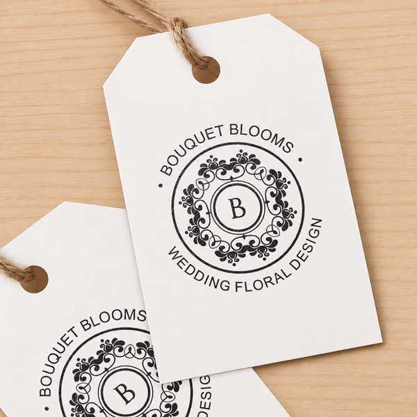 Custom logo impressions stamped onto hang tags