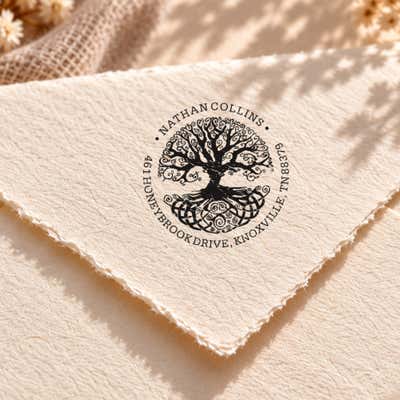 Tree of Life Return Address Stamp - alternate view