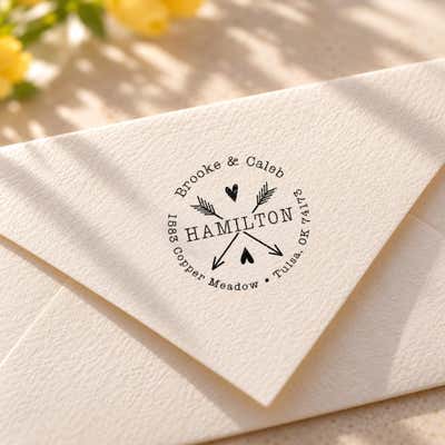 Chandler Arrow Hearts Address Stamp - alternate view