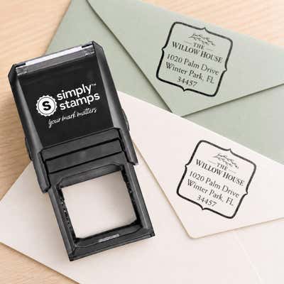 Quote Square Logo Address Stamp - alternate view