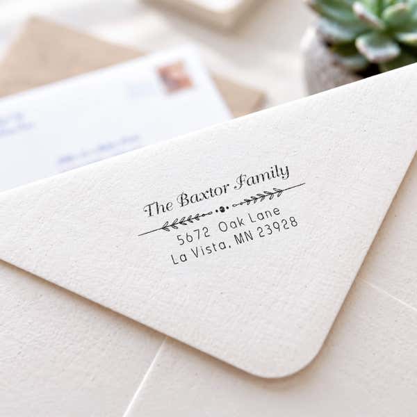 Newman Leafed Out Address Stamp Imprint Example