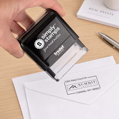 Self-Inking Logo Address Stamp - alternate view