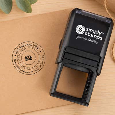 Custom Round Logo Rubber Stamp - alternate view