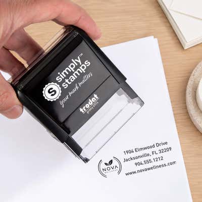 Double Ring Rectangle Logo Stamp - alternate view