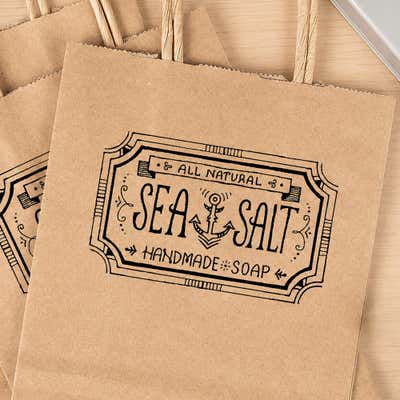 Extra Large Custom Pre-Inked Logo Stamp - alternate view
