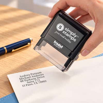 Serif Custom 5 Line Stamp - alternate view