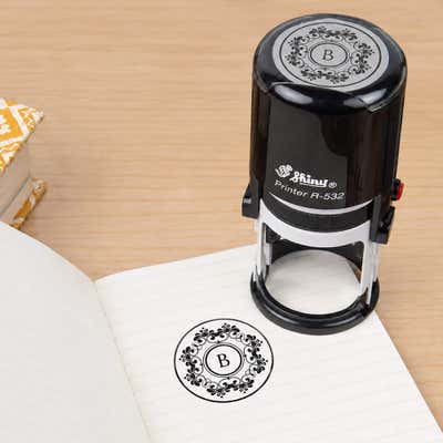 Small Round Self-Inking Logo Stamp - alternate view