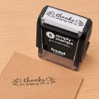 Custom Small Rectangle Logo Stamp - alternate view