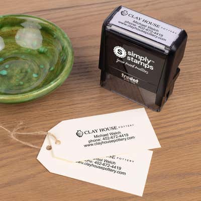 Custom 3 Line Rectangle Self-Inking Logo Stamp - alternate view