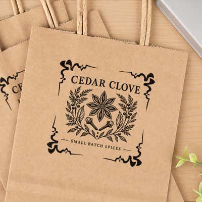 4 Corner Border Pre-Inked XL Logo Stamp - alternate view