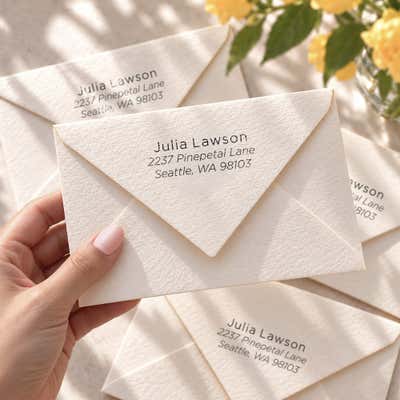 Light Sans Serif Address Stamp - alternate view
