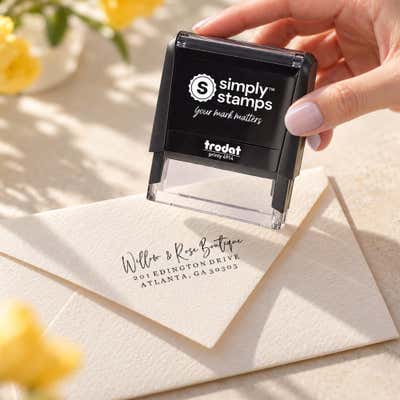 Philip Script Custom Return Address Stamp - alternate view