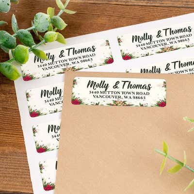Classic Traditional Christmas Custom Address Labels [Sheet of 30 Labels] - alternate view