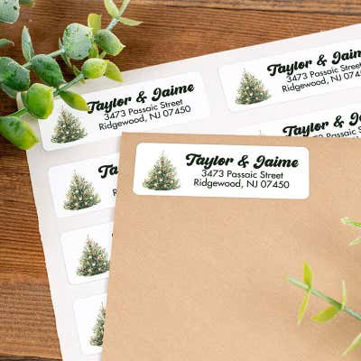Christmas Tree Design Custom Address Labels [Sheet of 30 Labels] - alternate view
