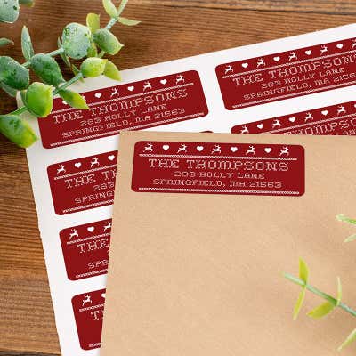 Christmas Sweater Design Christmas Custom Address Labels [Sheet of 30 Labels] - alternate view