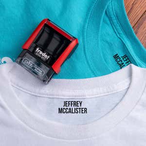 Example of the Trodat 4911 Clothing Name Stamp