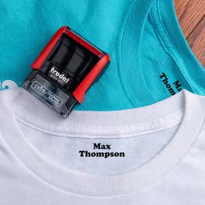 Example of the Trodat 4911 Clothing Name Stamp