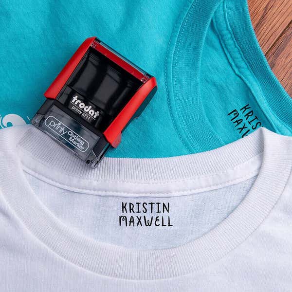 Example of the Trodat 4911 Clothing Name Stamp