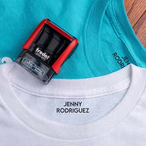 Example of the Trodat 4911 Clothing Name Stamp