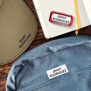 Example of the Trodat 4911 Clothing Name Stamp on Various Surfaces