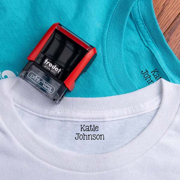 Example of the Trodat 4911 Clothing Name Stamp