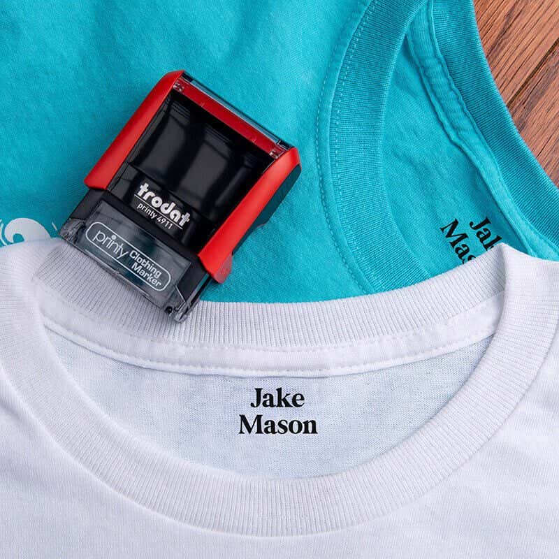 Example of the Trodat 4911 Clothing Name Stamp