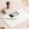Chocolate Bar Return Address Stamp – stamped impression lifestyle photo