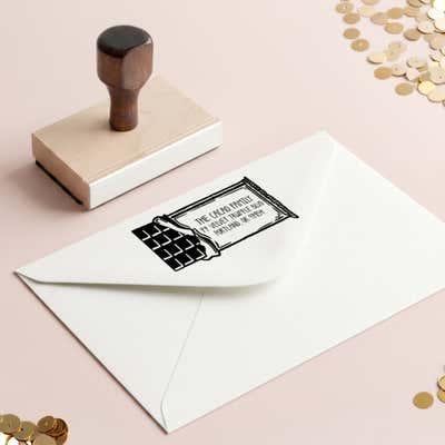 Chocolate Bar Return Address Stamp - alternate view