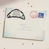 Croissant Return Address Stamp – stamped impression lifestyle photo