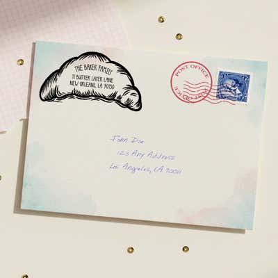 Croissant Return Address Stamp - alternate view
