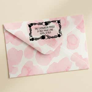 Ornament Garland Return Address Stamp – stamped impression lifestyle photo