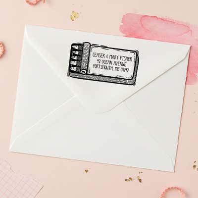 Sardine Tin Return Address Stamp - alternate view