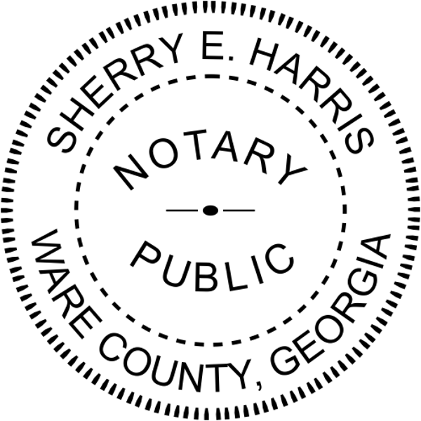 Georgia Round Notary Public Seal - Choose Stamp or Embosser