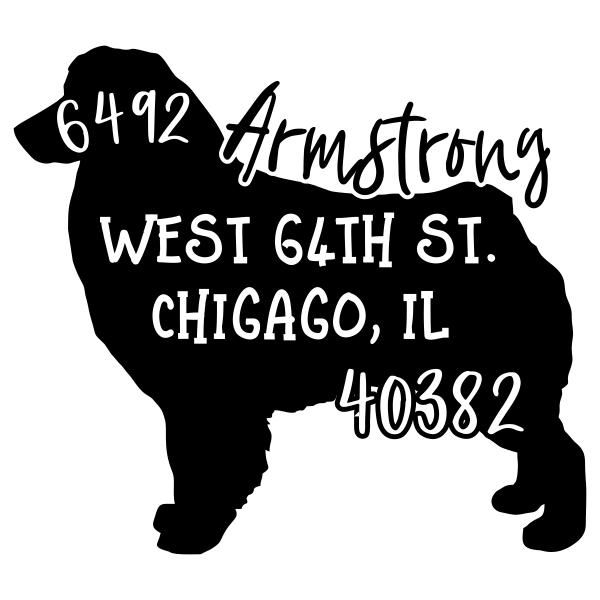 Standard Australian Shepherd Dog Address Stamp