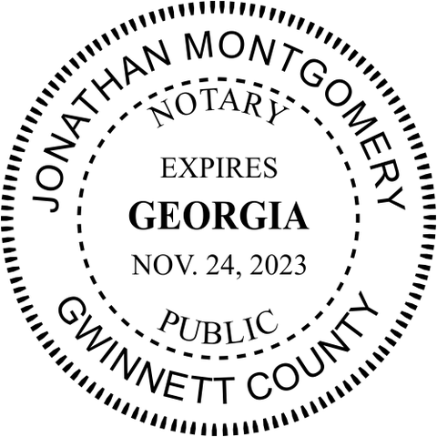 Georgia Notary Round with Expiration Seal - Choose Stamp or Embosser