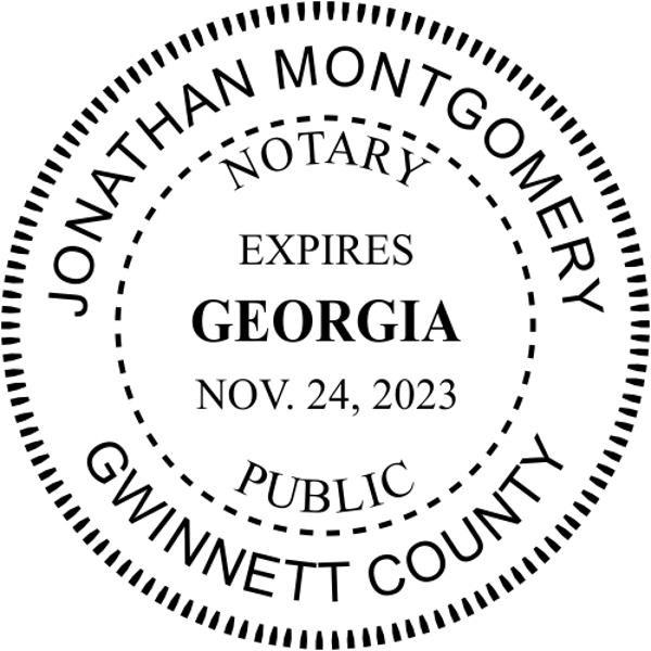 Georgia Notary Round Seal Stamp with Expiration Date