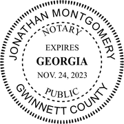 Georgia Notary Round with Expiration Seal - Choose Stamp or Embosser