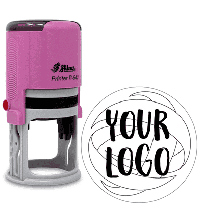 Pink Medium Round Logo Stamp - alternate view