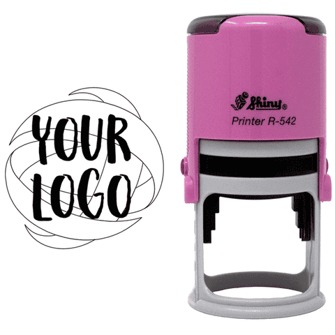 Pink Medium Round Logo Stamp