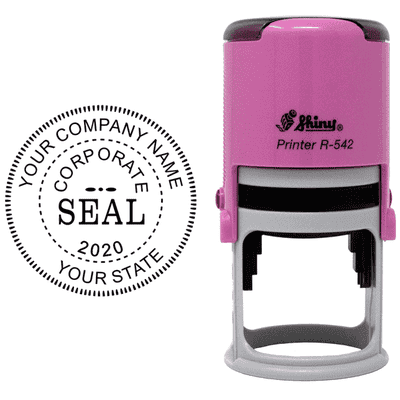 Corporate Seal with Year Pink Stamp - alternate view