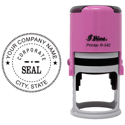 Pink Bodied Corporate Seal Stamp - alternate view