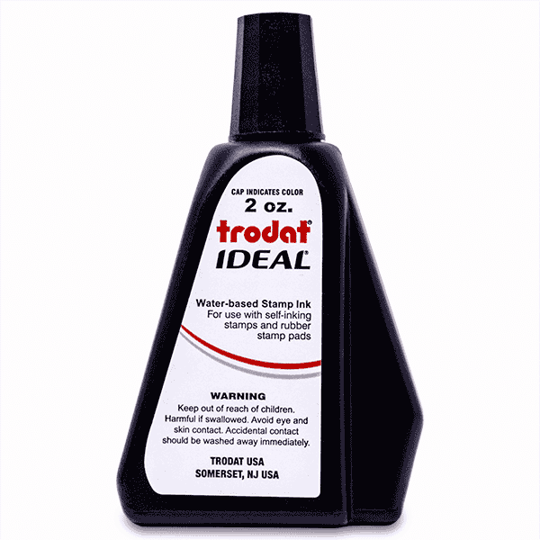 Self-Inking Stamp Ink Refill, 2 oz Bottle | Trodat Ideal