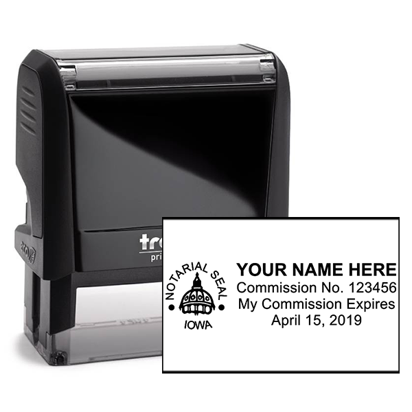 Iowa Notary Rectangular Seal