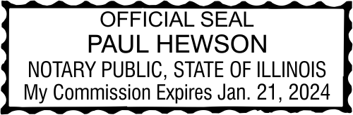 Illinois Notary Rectangular with Serrated Border Seal