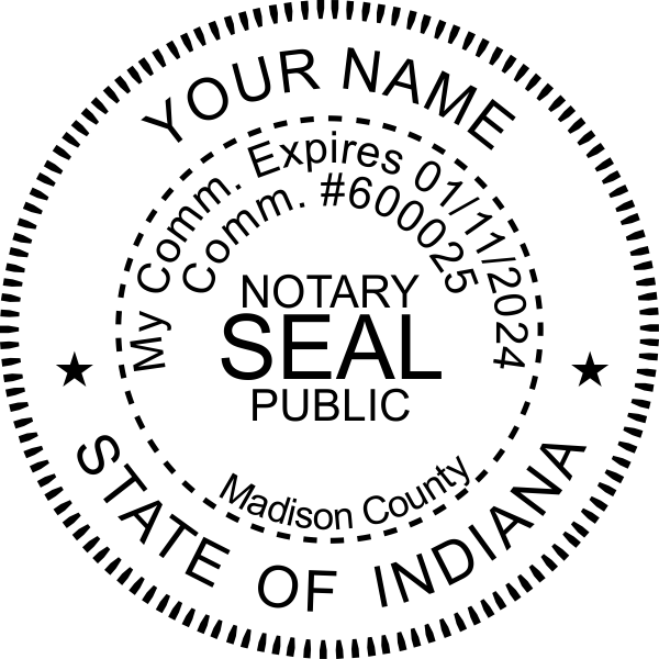 Indiana Notary Round Imprint