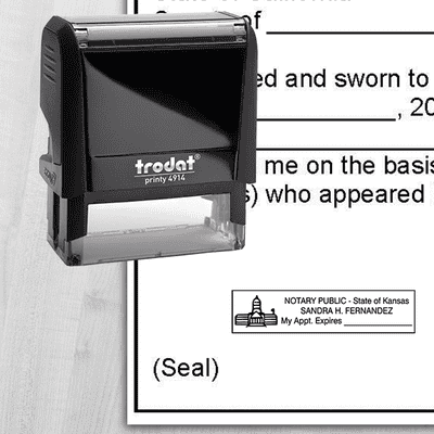 Kansas Notary Rectangle Seal - alternate view